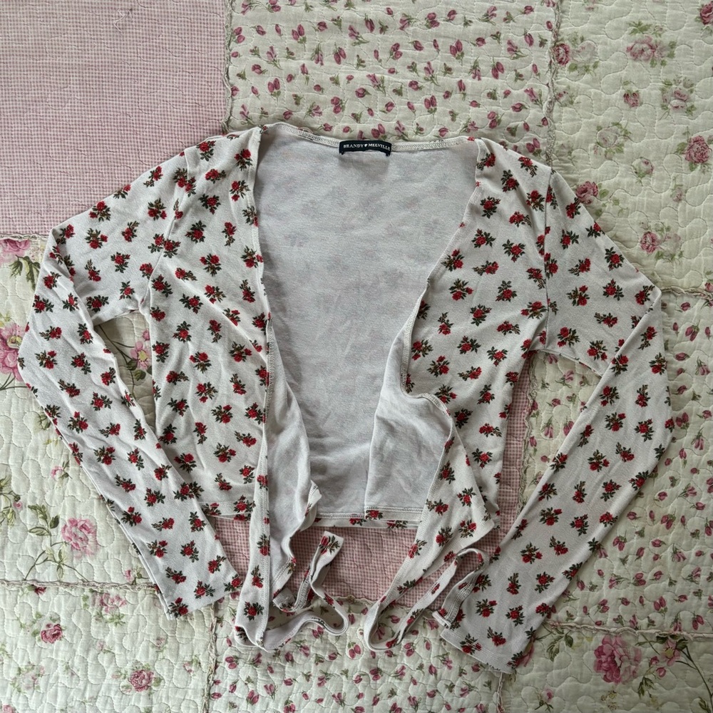 Brandy Melville/John Galt Coco Floral Long Sleeve Wrap Top